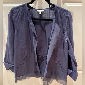 Eileen Fisher Irish Linen Jacket trimmed in Silk